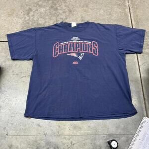 vintage new england patriots super bowl champions navy shirt size xl